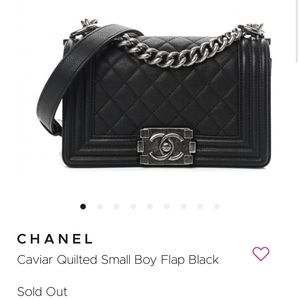 Chanel small boy bag Caviar